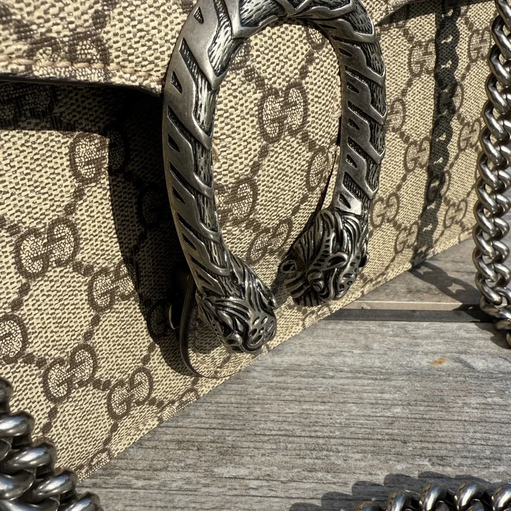 Vintage Gucci Large Beige and Brown Shoulder Bag Pristine Condition - Picture 11 of 17